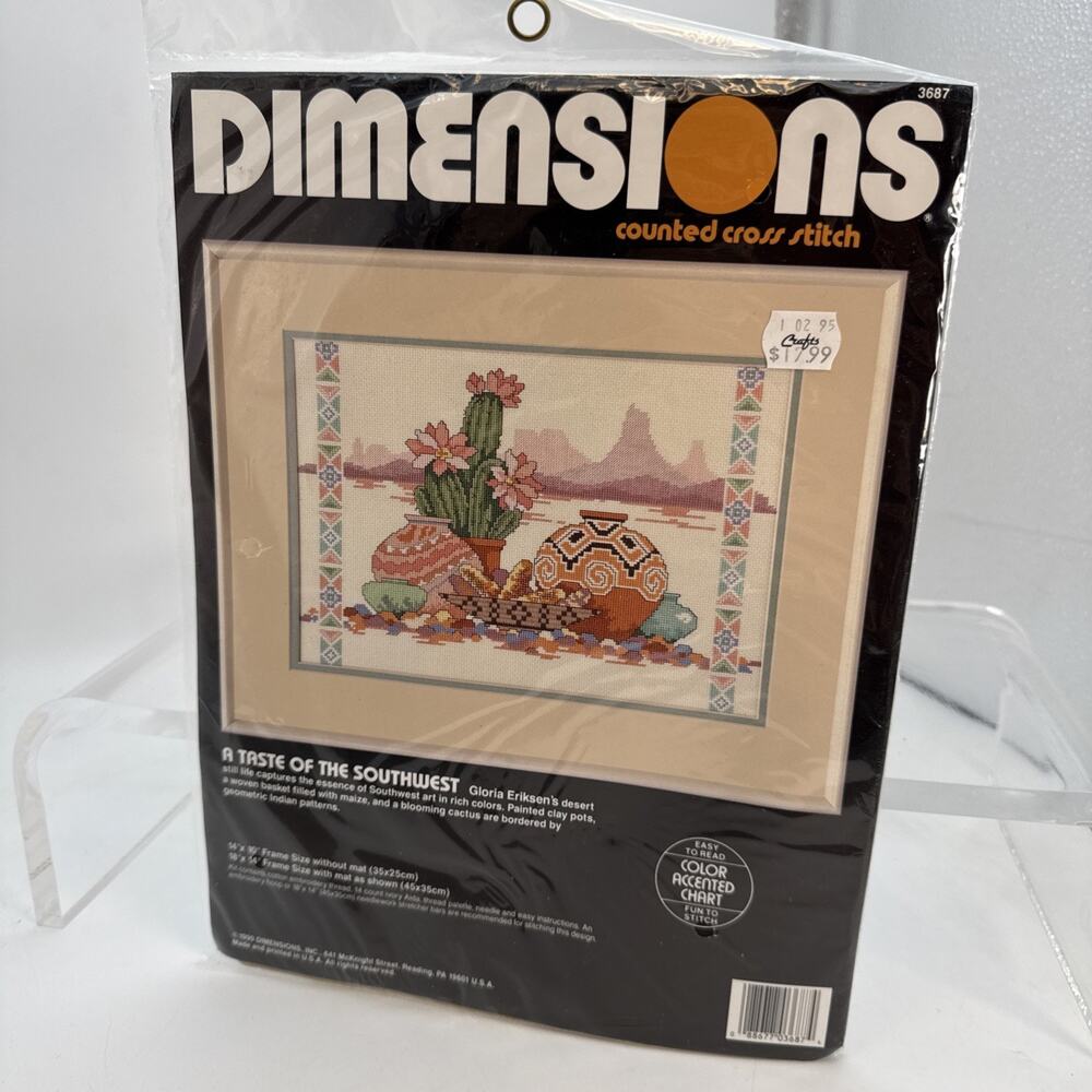 Dimensions #3687 A Taste of the Southwest Cross Stitch Kit Vtg 1990 NEW